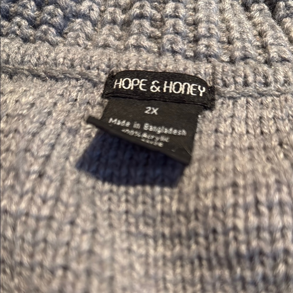 Gray Knit Cardigan with Ribbed Texture - Picture 2 of 4
